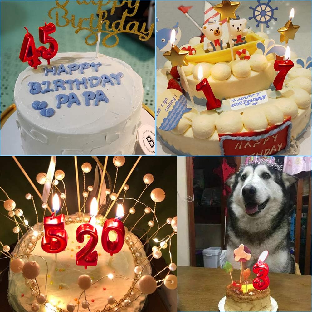 Red Birthday Candles 2 Candle 2nd Two Years Cake Bady Roman Numberal Cool Number Candle No 20 21 22 23 25 24 26 28 27 29
